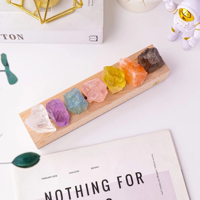 Bluejw Natural Rainbow Crystal Raw Stone Night Light - Bedroom Mood Lamp & Housewarming Gift Nightlights - Image 4